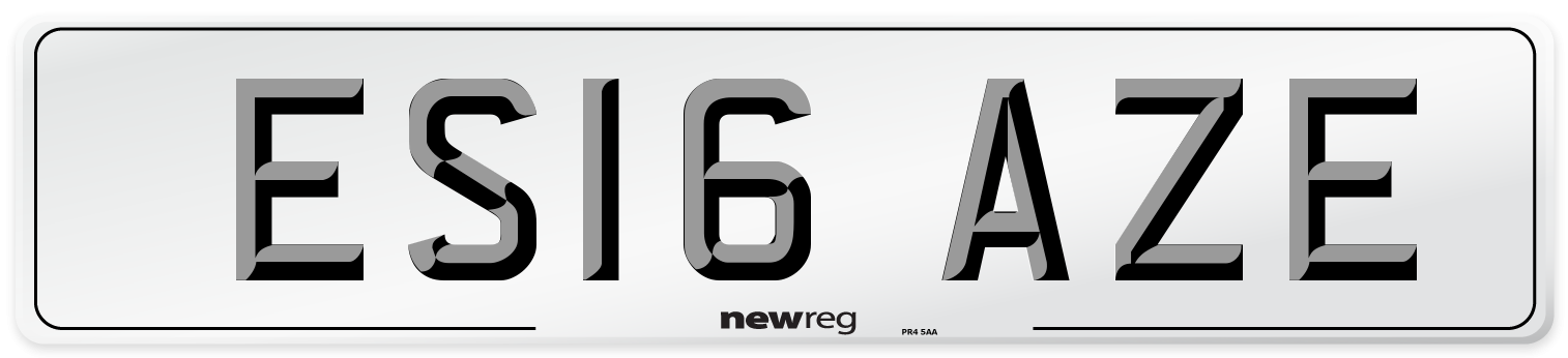 ES16 AZE Number Plate from New Reg